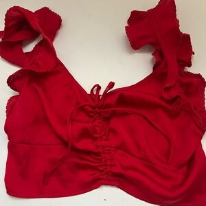 Free people intimately small red silk crop bra